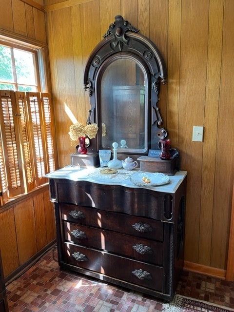 interior details with wooden walls