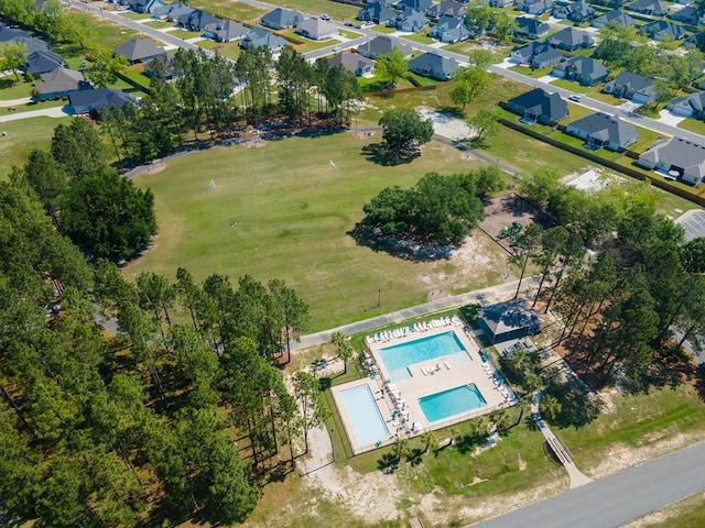 aerial view featuring a residential view