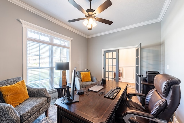 3041 Houser Way, Hahira, GA 31632 - office featuring a ceiling fan and ornamental molding