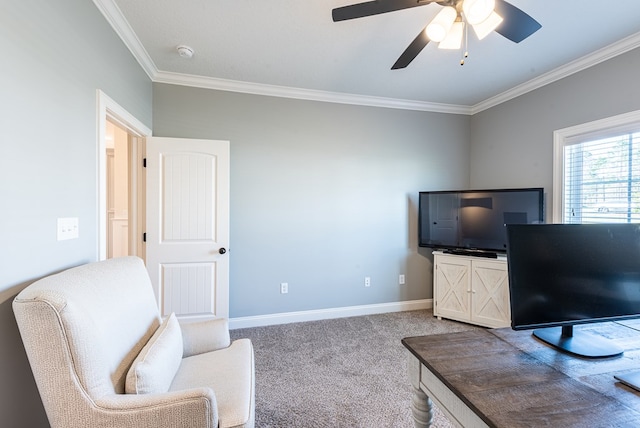 3041 Houser Way, Hahira, GA 31632 - interior space featuring ceiling fan, baseboards, and ornamental molding