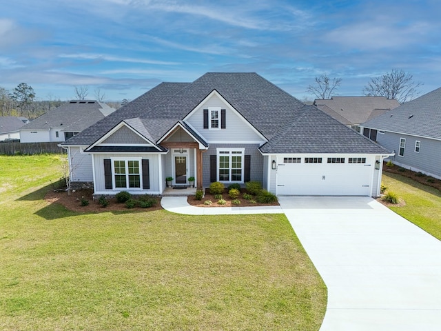 3041 Houser Way, Hahira, GA 31632 - view of front of house featuring an attached garage, a front yard, roof with shingles, and concrete driveway