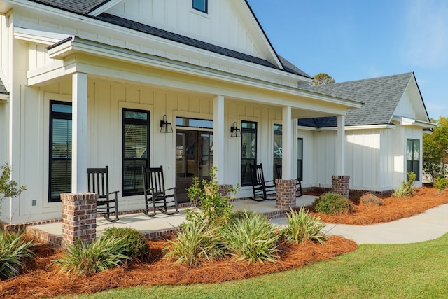 exterior space with covered porch