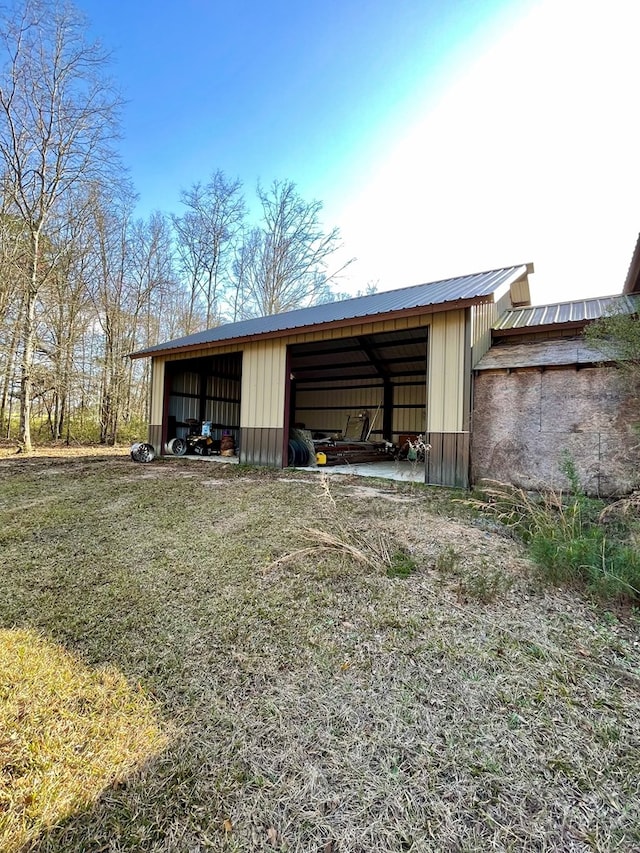 view of pole building