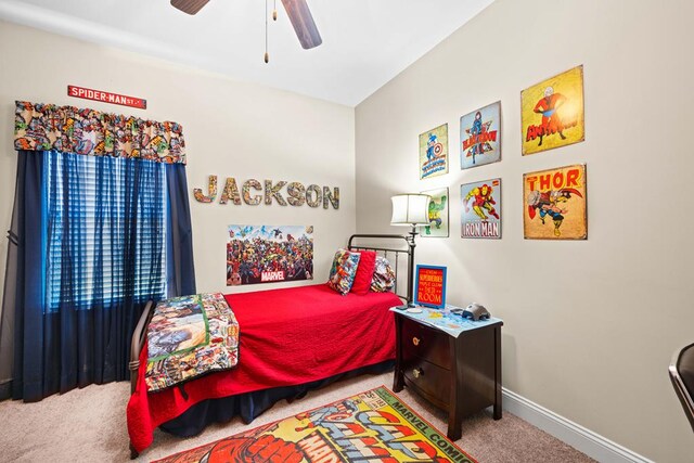 4186 Bowen Way, Valdosta, GA 31605 - carpeted bedroom with baseboards and ceiling fan