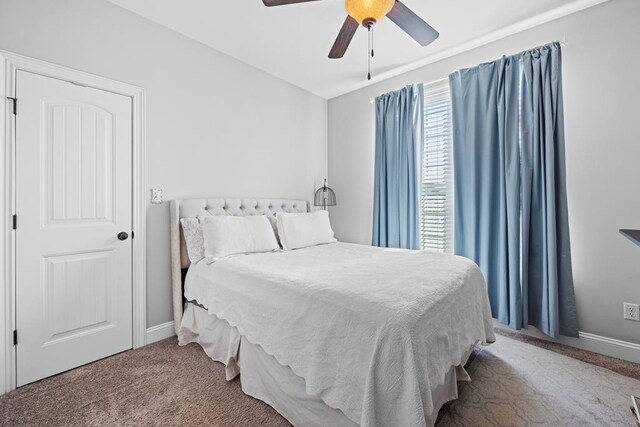 4186 Bowen Way, Valdosta, GA 31605 - carpeted bedroom featuring baseboards and ceiling fan