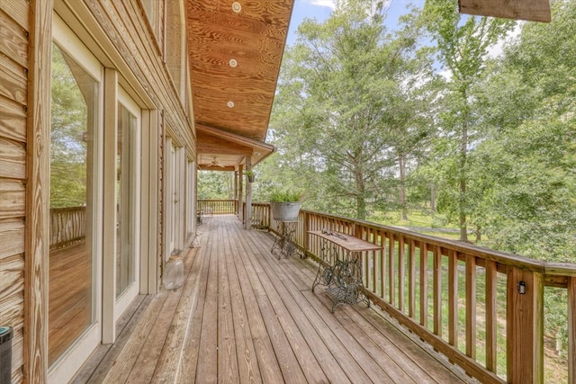 8262 Troupeville Rd, Valdosta, GA 31602 - wooden terrace featuring view of wooded area