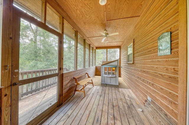 8262 Troupeville Rd, Valdosta, GA 31602 - unfurnished sunroom featuring ceiling fan