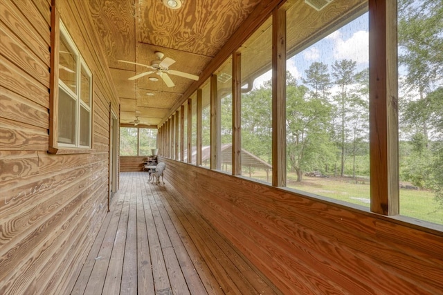 8262 Troupeville Rd, Valdosta, GA 31602 - unfurnished sunroom featuring a ceiling fan