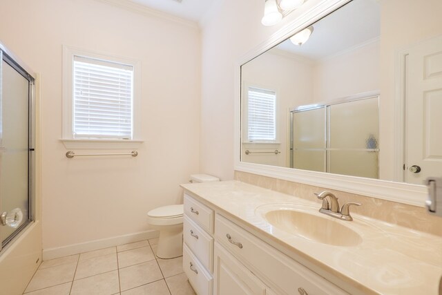 4311 Mossy Creek Rd, Valdosta, GA 31602 - full bathroom featuring crown molding, healthy amount of natural light, vanity, toilet, and tile patterned floors