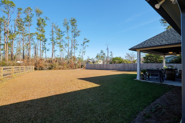 1848 W Marion Ave, Lake Park, GA 31636 - fenced backyard featuring a patio area and ceiling fan