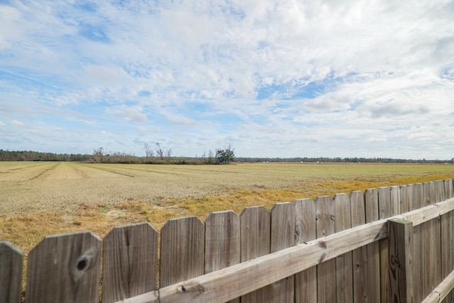 view of yard with a rural view