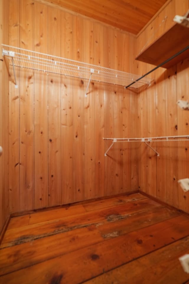 spacious closet featuring hardwood / wood-style floors