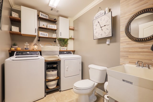 203 Murray Mccranie Rd, Norman Park, GA 31771 - laundry area featuring separate washer and dryer and crown molding