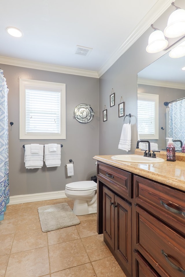 203 Murray Mccranie Rd, Norman Park, GA 31771 - bathroom featuring vanity, tile patterned flooring, and ornamental molding