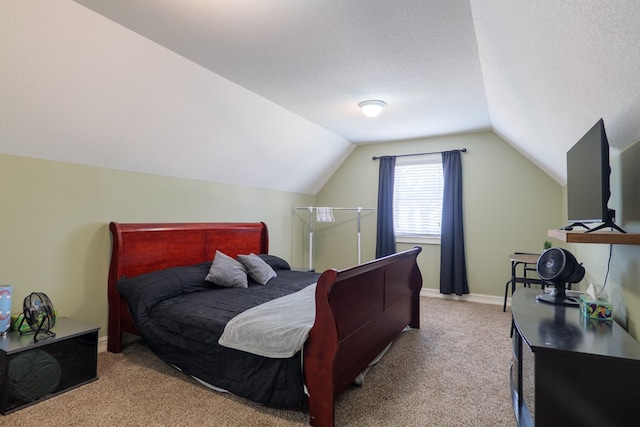 203 Murray Mccranie Rd, Norman Park, GA 31771 - bedroom featuring carpet floors, lofted ceiling, and a textured ceiling