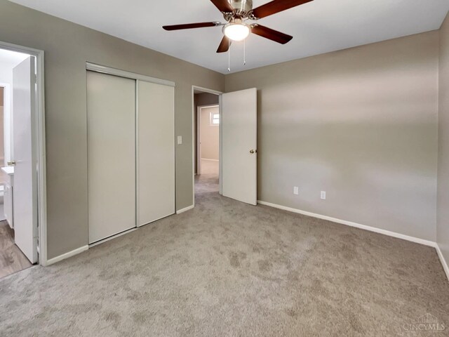 824 Cascade Rd, Forest Park, OH 45240 - unfurnished bedroom featuring carpet, baseboards, and a closet