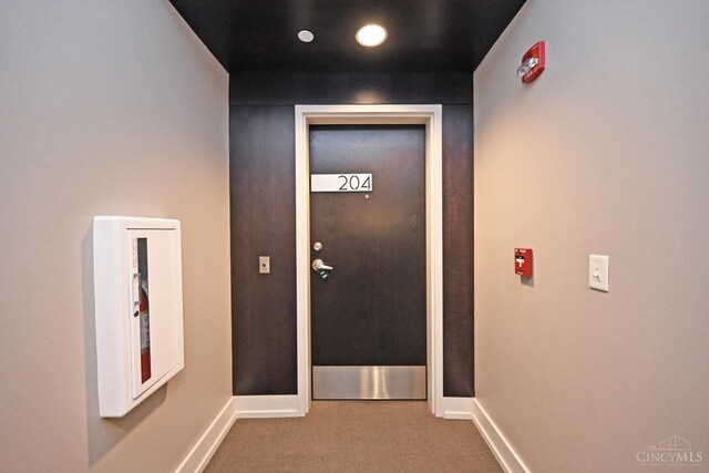 1 Mercer St Unit 204, Cincinnati, OH 45202 - hall featuring carpet floors and baseboards