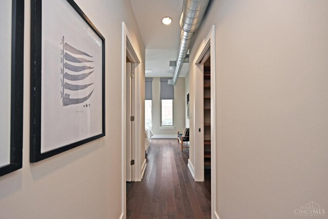 1 Mercer St Unit 204, Cincinnati, OH 45202 - hallway with baseboards and dark wood-type flooring