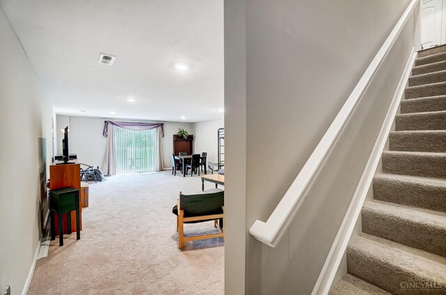 61 Goldfish Ln, Pierce Twp, OH 45102 - stairs featuring carpet floors and recessed lighting