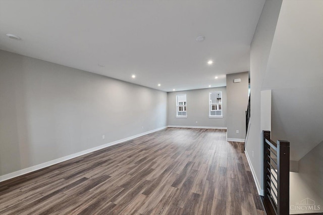 7230 Abington Way Unit 21805, West Chester, OH 45069 - unfurnished living room with dark wood-style floors and recessed lighting