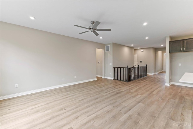 4517 Renaissance Park Dr, Middletown, OH 45005 - unfurnished room featuring ceiling fan, light wood-type flooring, recessed lighting, and baseboards