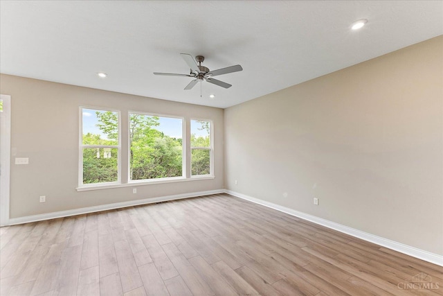 4517 Renaissance Park Dr, Middletown, OH 45005 - unfurnished room featuring ceiling fan, wood finished floors, baseboards, and recessed lighting