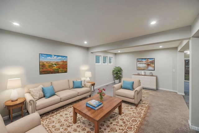 1295 Eagle Blvd, Hamilton Twp, OH 45039 - living area featuring recessed lighting, baseboards, and light colored carpet