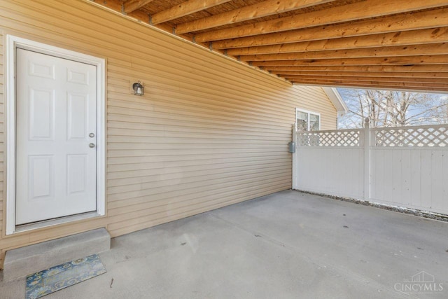 view of patio / terrace with fence