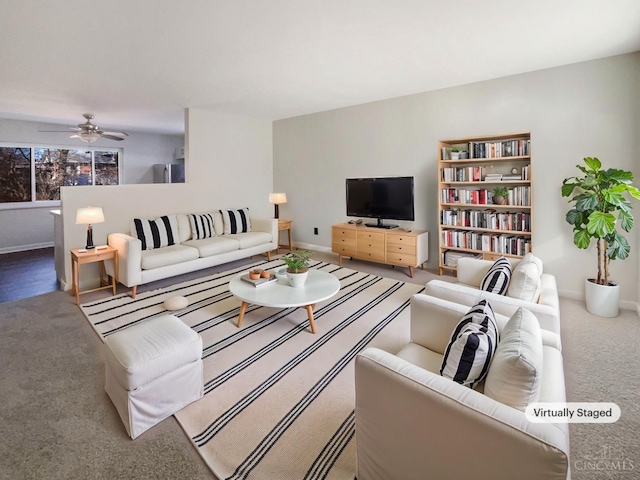 3044 Aries Ct, Colerain Twp, OH 45251 - living room featuring ceiling fan and carpet floors