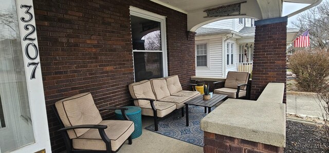 view of patio / terrace featuring an outdoor hangout area