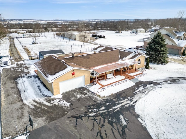 view of snowy aerial view