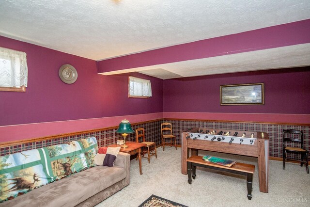 343 Whiteoak Dr, Wilmington, OH 45177 - carpeted bedroom featuring a textured ceiling and a wainscoted wall