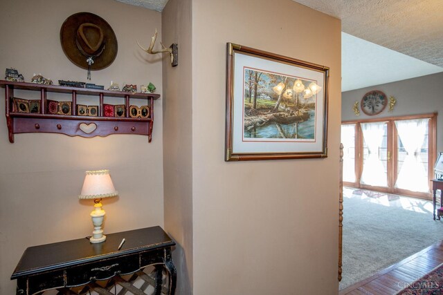 343 Whiteoak Dr, Wilmington, OH 45177 - hallway with a textured ceiling and wood finished floors