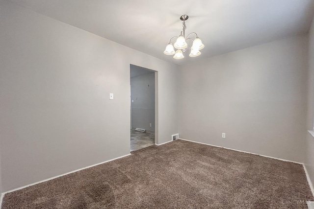 3236 Deborah Ln, Green Twp, OH 45239 - carpeted empty room with an inviting chandelier and visible vents