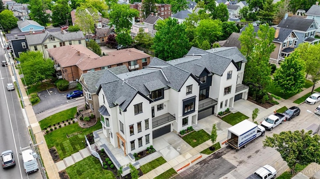 aerial view of residential area