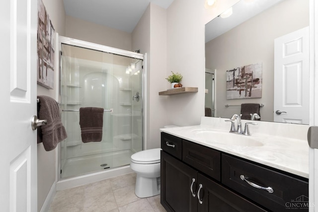 2612 Virgie Ct, Deerfield Twp, OH 45140 - full bath featuring vanity, toilet, a stall shower, and tile patterned floors