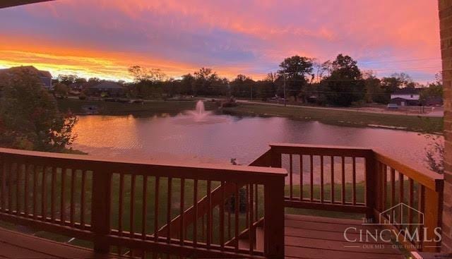 2612 Virgie Ct, Deerfield Twp, OH 45140 - wooden terrace with a water view