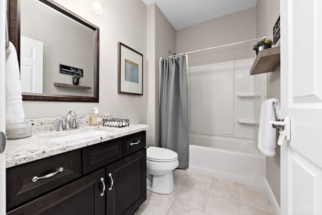 2612 Virgie Ct, Deerfield Twp, OH 45140 - full bath with tile patterned floors, vanity, shower / bathtub combination with curtain, and toilet