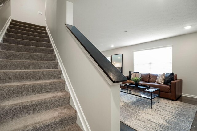 2481 Crosley Mdw, Colerain Twp, OH 45239 - stairway featuring baseboards and recessed lighting