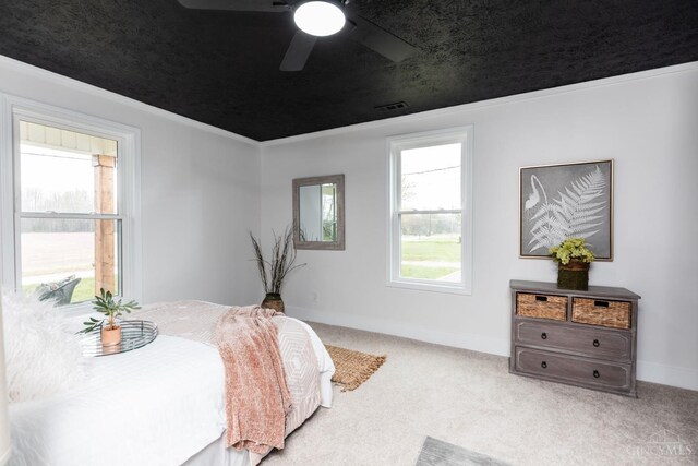 11475 Colthar Rd, Clark Twp, OH 45106 - carpeted bedroom featuring visible vents, baseboards, and ceiling fan