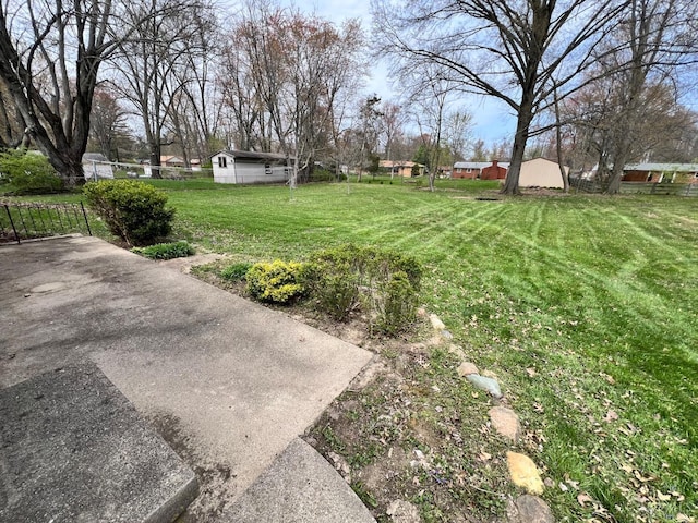 view of yard featuring fence