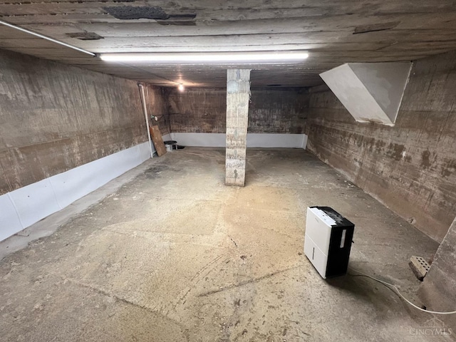 view of unfinished below grade area