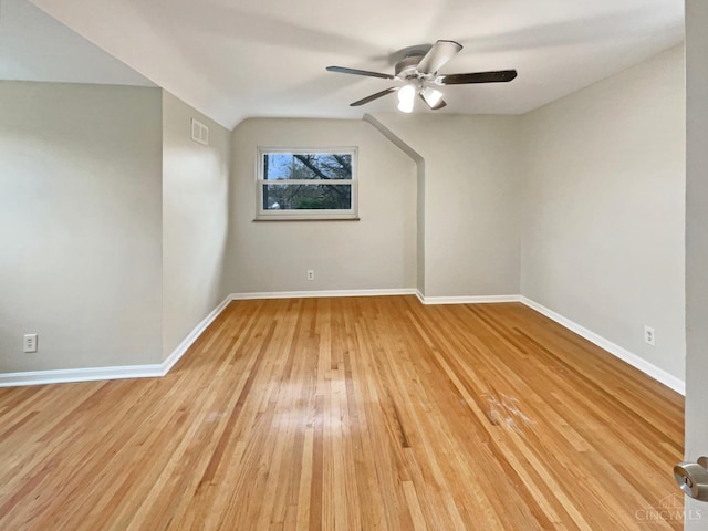 7046 Beechmont Ave, Anderson Twp, OH 45230 - empty room featuring ceiling fan, light wood-style floors, and baseboards