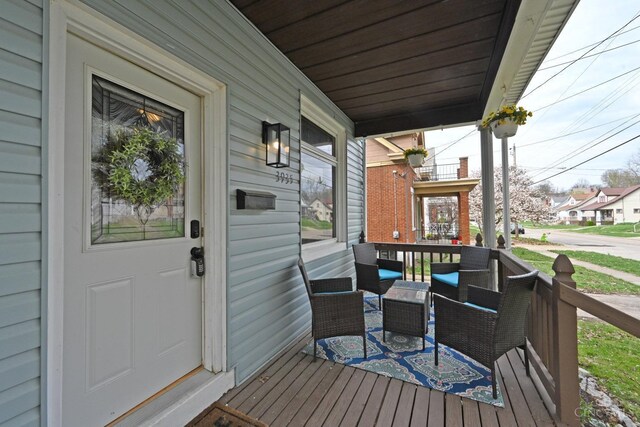 deck with a porch