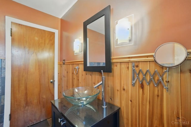 413 N Marshall Rd, Middletown, OH 45042 - bathroom with a wainscoted wall and vanity