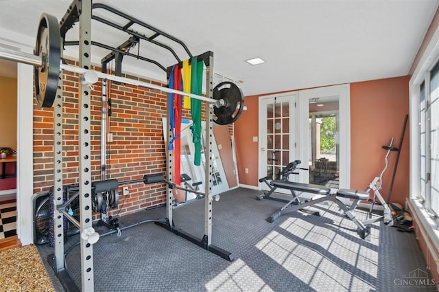 413 N Marshall Rd, Middletown, OH 45042 - exercise area featuring french doors and baseboards