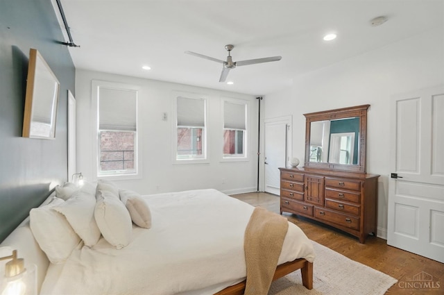 1308 Broadway St Unit 2, Cincinnati, OH 45202 - bedroom with recessed lighting, a ceiling fan, and wood finished floors