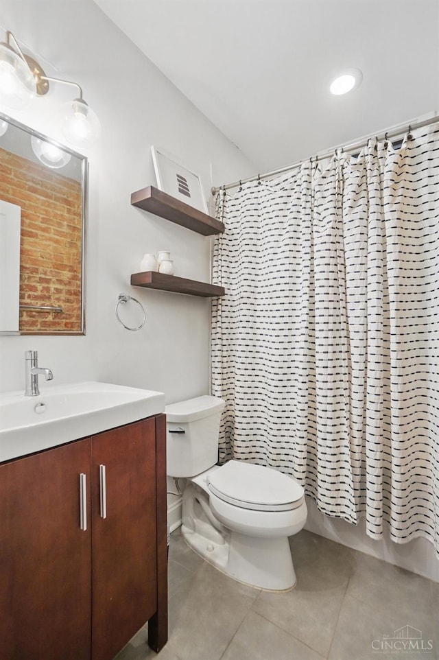 1308 Broadway St Unit 2, Cincinnati, OH 45202 - full bath with toilet, vanity, and tile patterned flooring