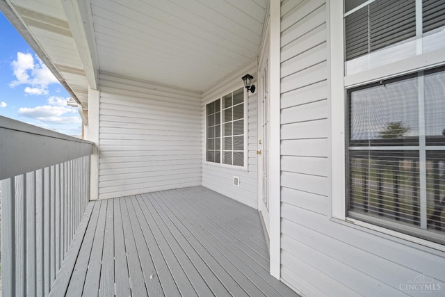 deck with a porch