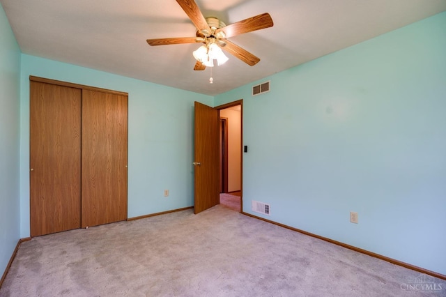 6139 N State Route 48, Clearcreek Twp, OH 45036 - unfurnished bedroom with a closet, light colored carpet, baseboards, and ceiling fan